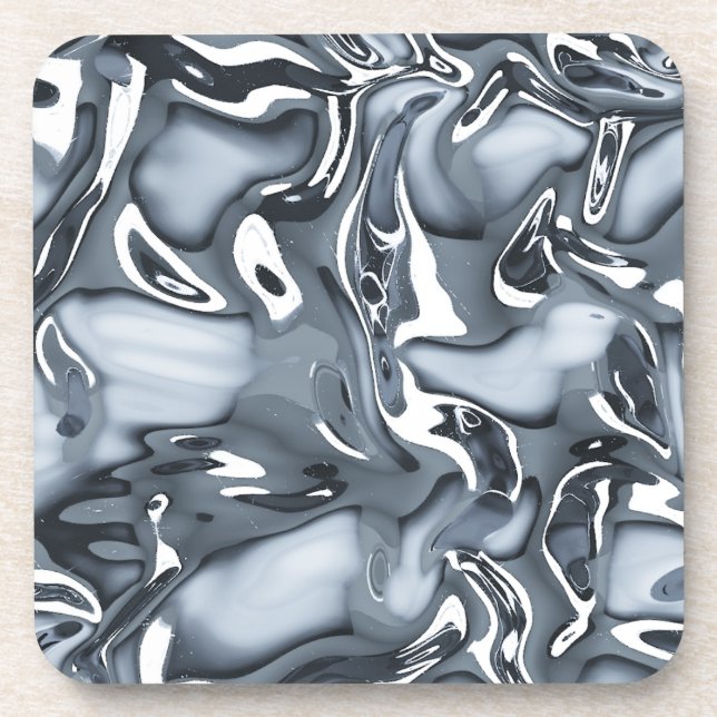 Posavasos Flujo metálico cromado (Frente)