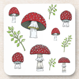 Posavasos Fly Agaric Red Topic Mushrooms