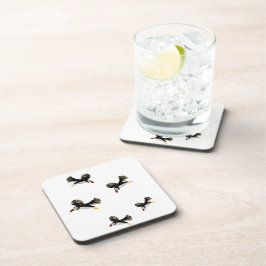 Posavasos Flying Puffins Fun Bird Art