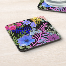 Posavasos Foliage bontárico del fermento floral retro colori