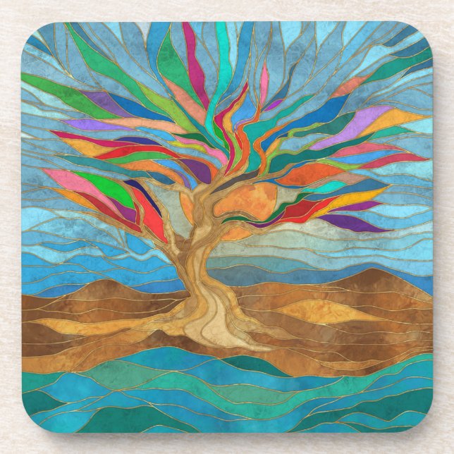 Posavasos Foliage Fantasy Mosaic Tree (Frente)