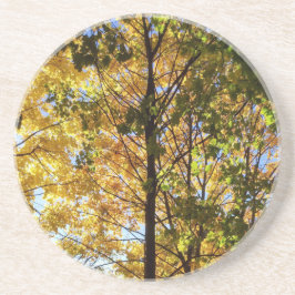 Posavasos Follaje de otoño amarillo y verde