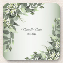 Posavasos Follaje floral rústico hojas de eucalipto