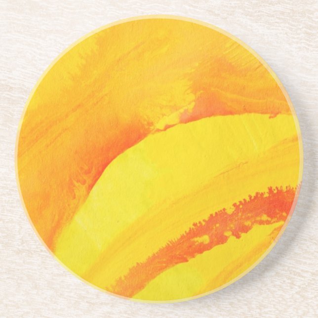 Posavasos fondo amarillo. acuarela en el papel (Frente)