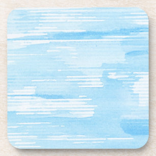 Posavasos Fondo azul abstracto de la acuarela, textura