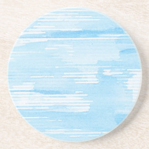Posavasos Fondo azul abstracto de la acuarela, textura