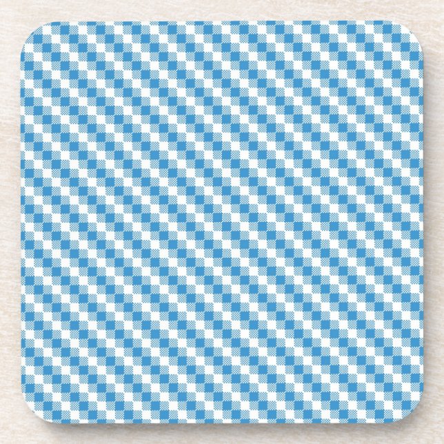 Posavasos fondo Azul-blanco de los cuadrados (Frente)