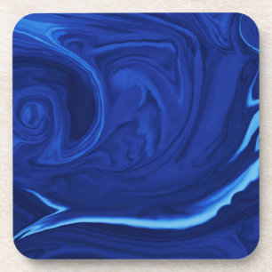 Posavasos Fondo azul cobalto texturizado a mano