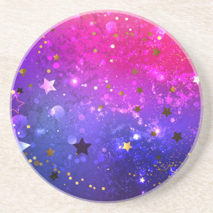 Posavasos Fondo azul rosa brillante