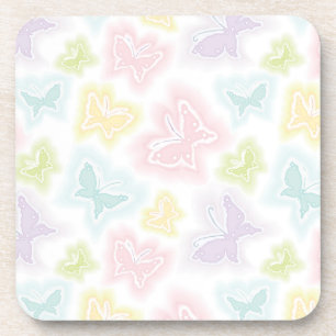 Posavasos Fondo con las mariposas en acuarela