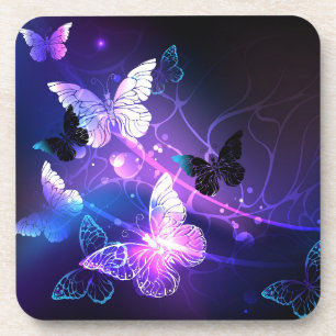 Posavasos Fondo con mariposas nocturnas
