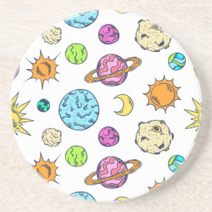 Posavasos Fondo cósmico de Doodles espaciales