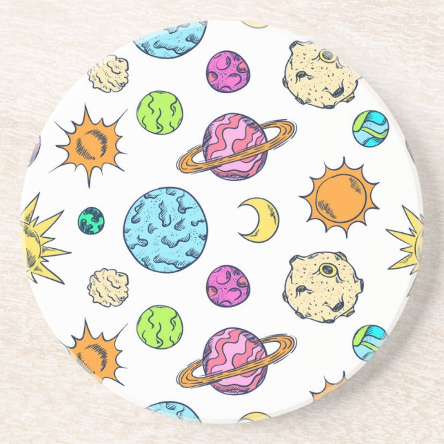 Posavasos Fondo cósmico de Doodles espaciales (Frente)