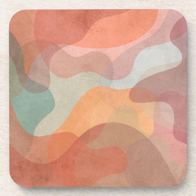 Posavasos Fondo de Blobs Pastel Superpuestos Abstractos (Frente)