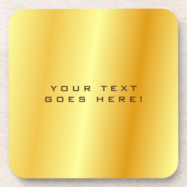Posavasos Fondo de color de oro especial sencillo (Frente)