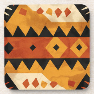 Posavasos Fondo de diseño africano en castaño y negro