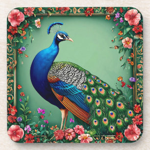 Posavasos Fondo de hermosa flor de pavo real