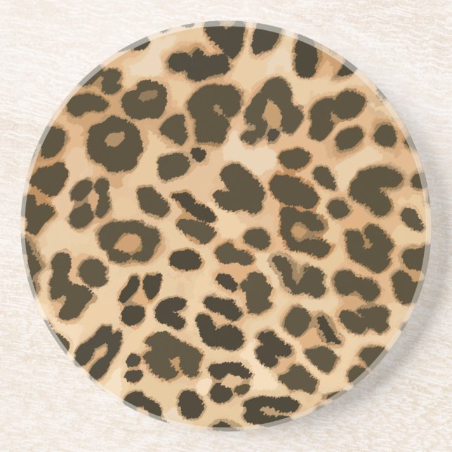 Posavasos Fondo de impresión de leopardo (Frente)