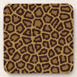 Posavasos Fondo de la teja con una piel del leopardo