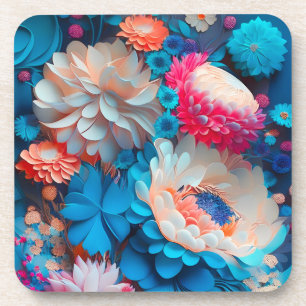 Posavasos Fondo de las flores azules-1