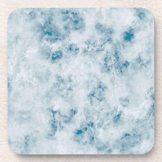 Posavasos Fondo de textura azul mármol (Frente)
