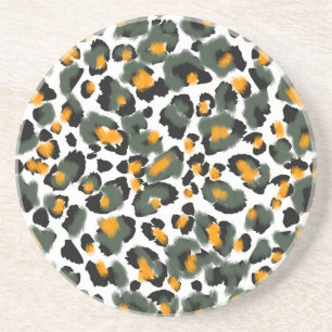 Posavasos Fondo de textura de impresión de leopardo