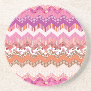 Posavasos Fondo de zigzag rosa