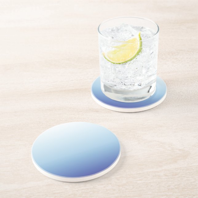 Posavasos Fondo degradado azul minimalista (Lado)