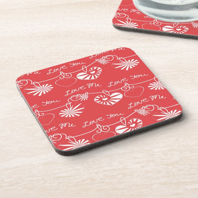 Posavasos Fondo del día de San Valentín (Lado Izquierdo)