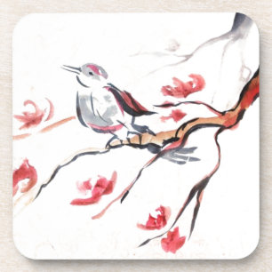 Posavasos Fondo del pájaro del canto
