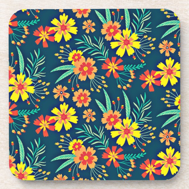 Posavasos Fondo Floral Hermoso Diseño-46566 (Frente)