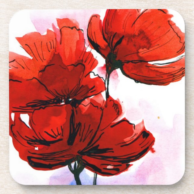 Posavasos Fondo floral pintado extracto 2 (Frente)