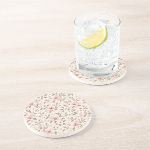 Posavasos Fondo floral sin costuras de flor de cerezo rosa s
