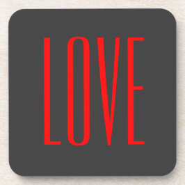 Posavasos Fondo Gris de Moda Boda de Amor Rojo