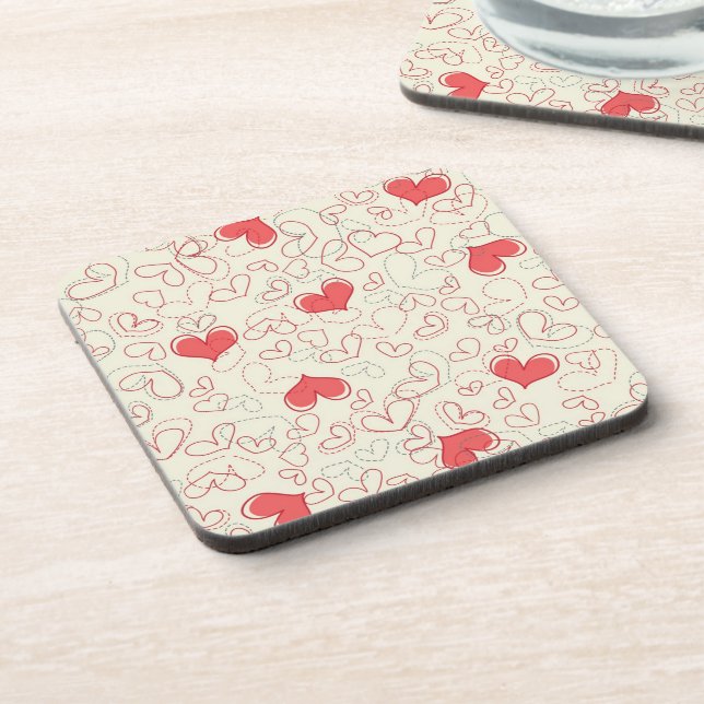Posavasos Fondo lindo de los corazones (Lado Izquierdo)