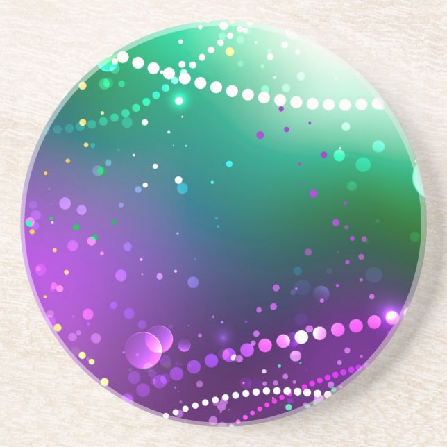 Posavasos Fondo morado festivo Mardi Gras (Frente)