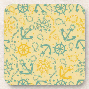 Posavasos Fondo retro con el ancla, cuerdas