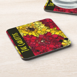 Posavasos Fondo rojo, amarillo dorado mini caja de fondo per