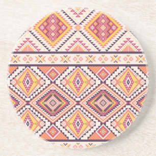 Posavasos Fondo tribal azteca a rayas sin soldadura