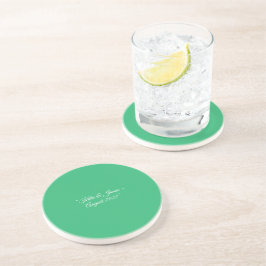 Posavasos Fondo Verde Menta Plano – Diseño de Boda