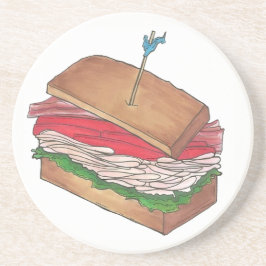 Posavasos Foodie Turkey Club Sandwich Shop Diner Deli Lunch
