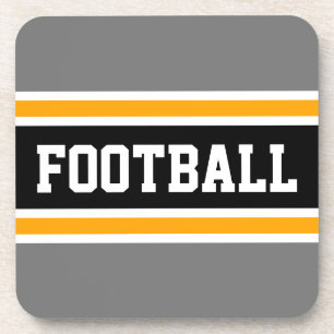 Posavasos FOOTBALL Atlético Gris amarillo negro rayas de Car