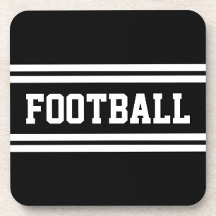 Posavasos FOOTBALL Atlético negrita Rayas de Carreras blanca