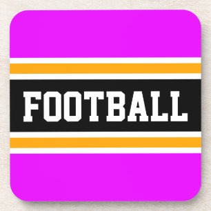 Posavasos FOOTBALL Bandas negras negras brillantes rosadas