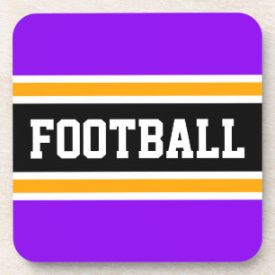Posavasos FOOTBALL Guay Brillante Rayas negras moradas