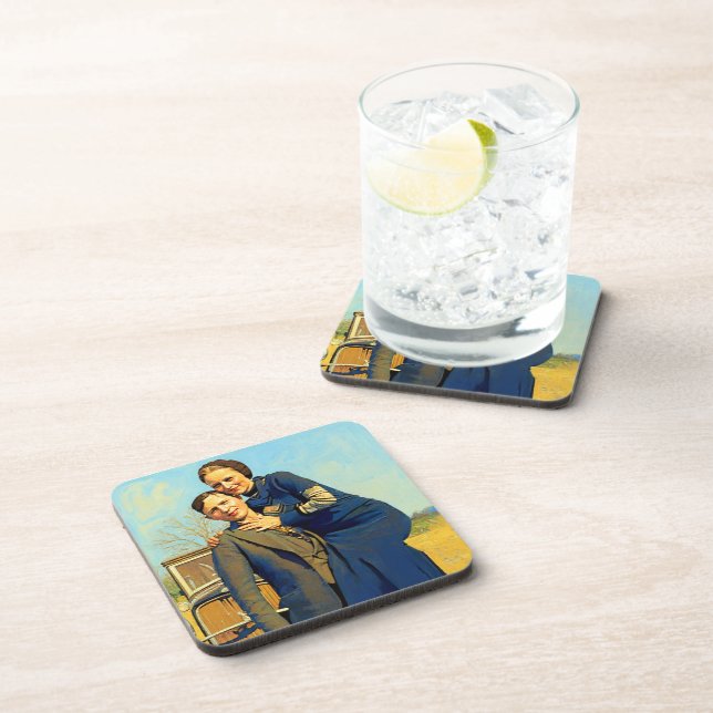 Posavasos Forajidos Bonnie & Clyde The Barrow Gang Pintura (Lado Derecho)