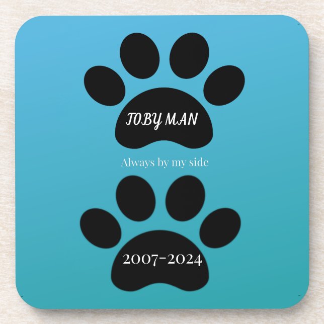 Posavasos Forever Loved Double Paw Print Design (Frente)