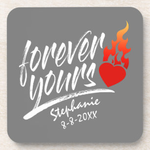 Posavasos Forever Yours Custom Name Valentine Montaña