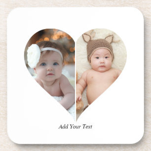 Posavasos Forma cardíaca 2 Collage de fotos