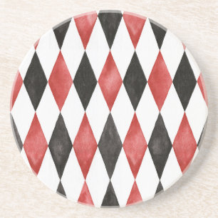 Posavasos Forma de diamante rojo negro blanco